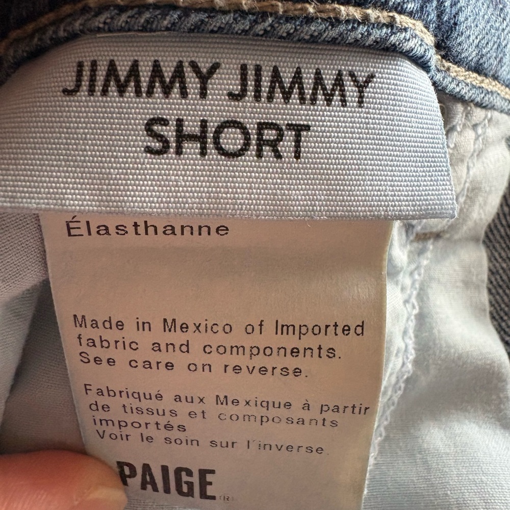 PAIGE jimmy jimmy shorts Medium Blue Distressed Denim 98% cotton sz 26 - Picture 3 of 9